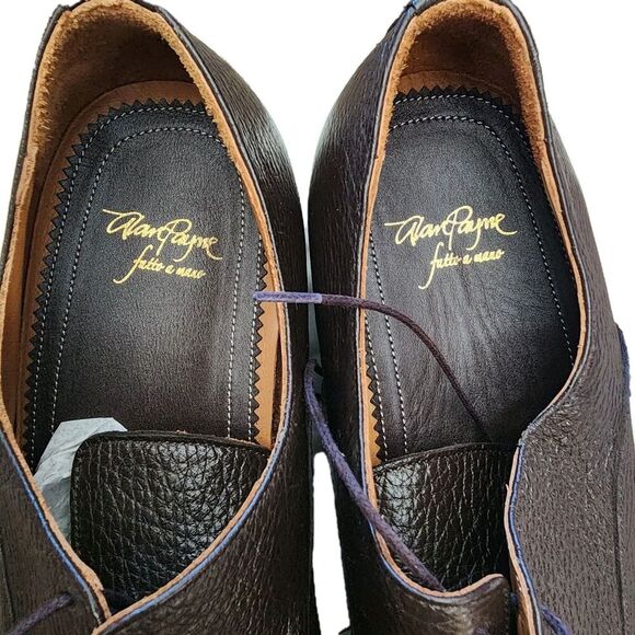 Alan Payne Bern Oxfords Genuine Deerskin Leather Brown Mens Size 11.5 Cap Toe - Picture 3 of 8